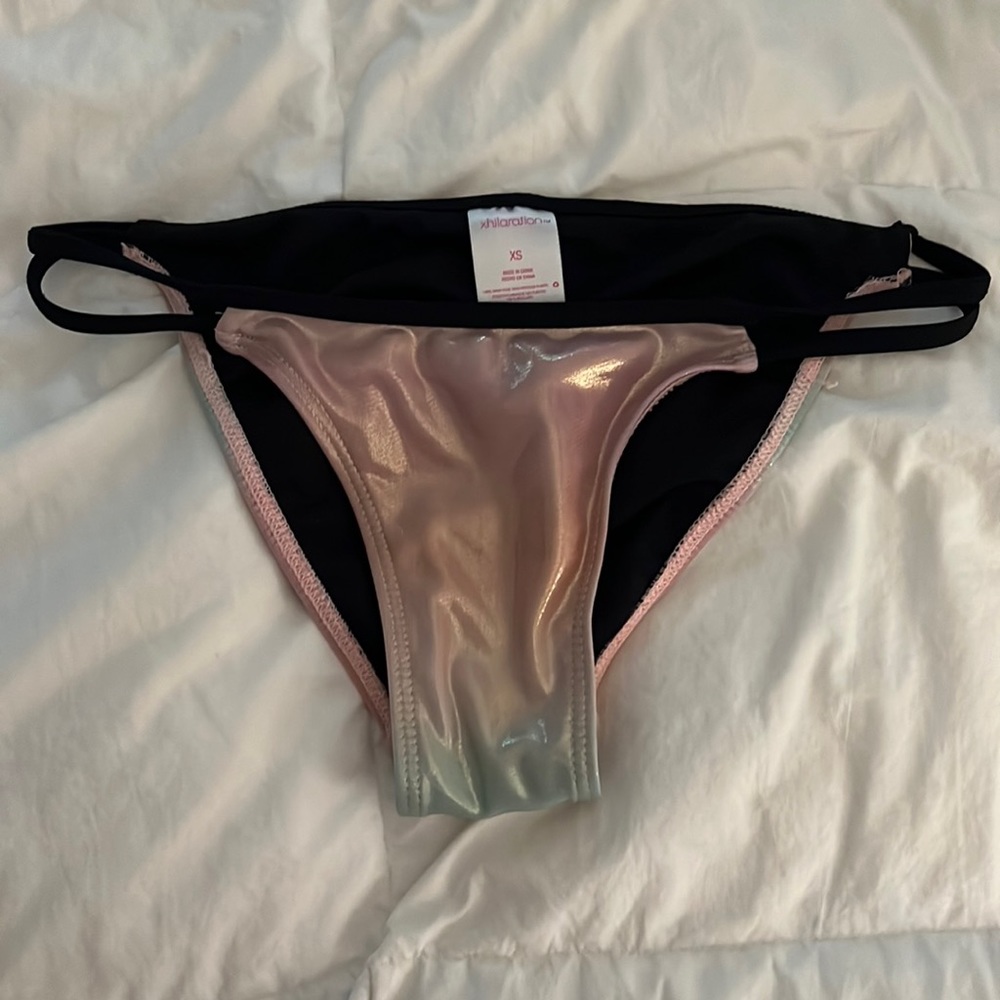Multi-colored metallic bikini bottom